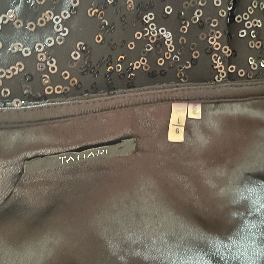 Tahari Sequin Black Party Dress sz L - Picture 6 of 7